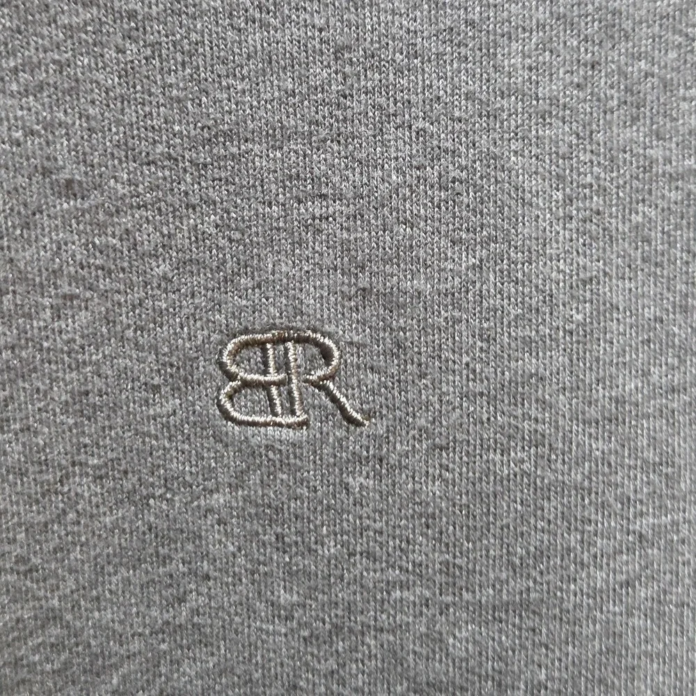 Banana Republic Sweatshirt Mens Large Gray Full Zip Fleece‎ High Neck Logo